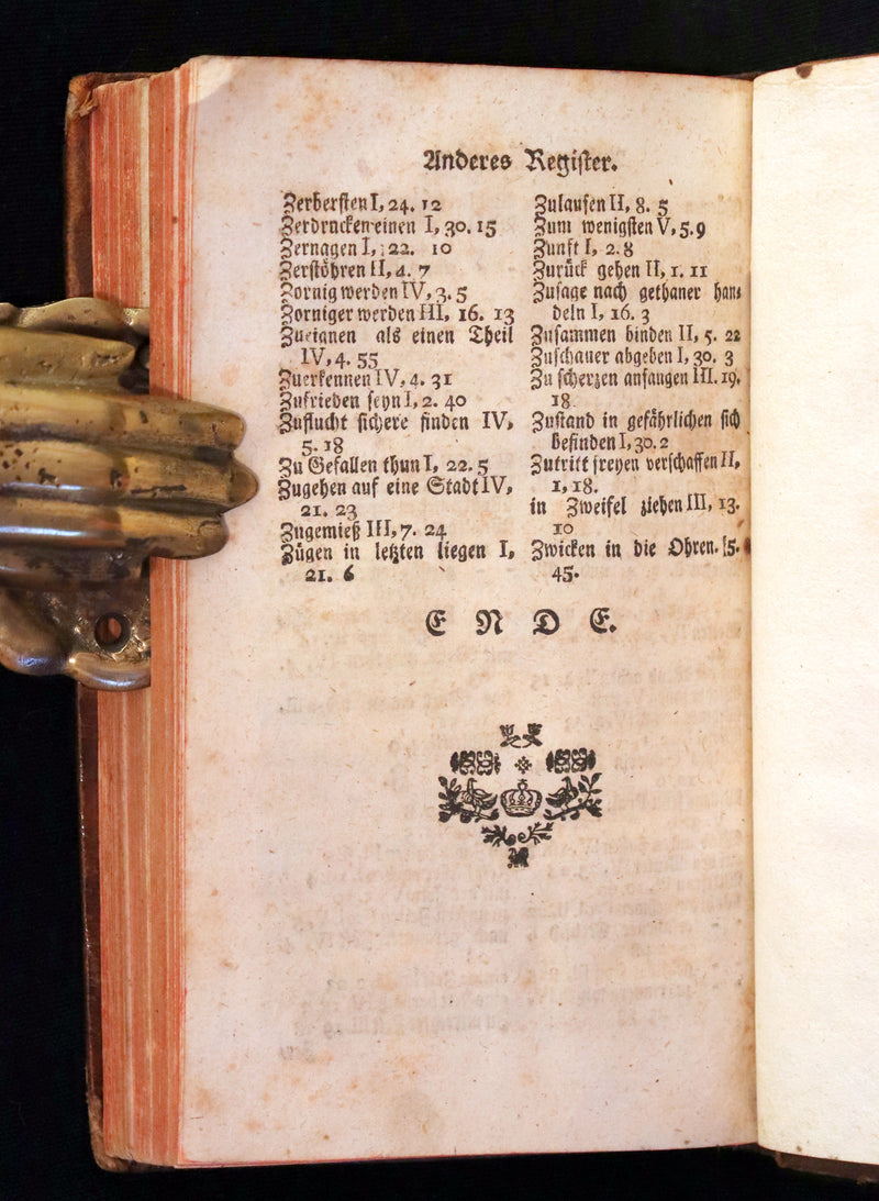 1777 Rare Latin-German Book - Phaedrus & AESOP'S FABLES, Fabularum Aesopiarum Libri V.