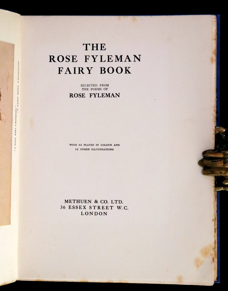 1923 Rare First Edition - The Rose Fyleman Fairy Book Illustrated by Hilda T. Miller.