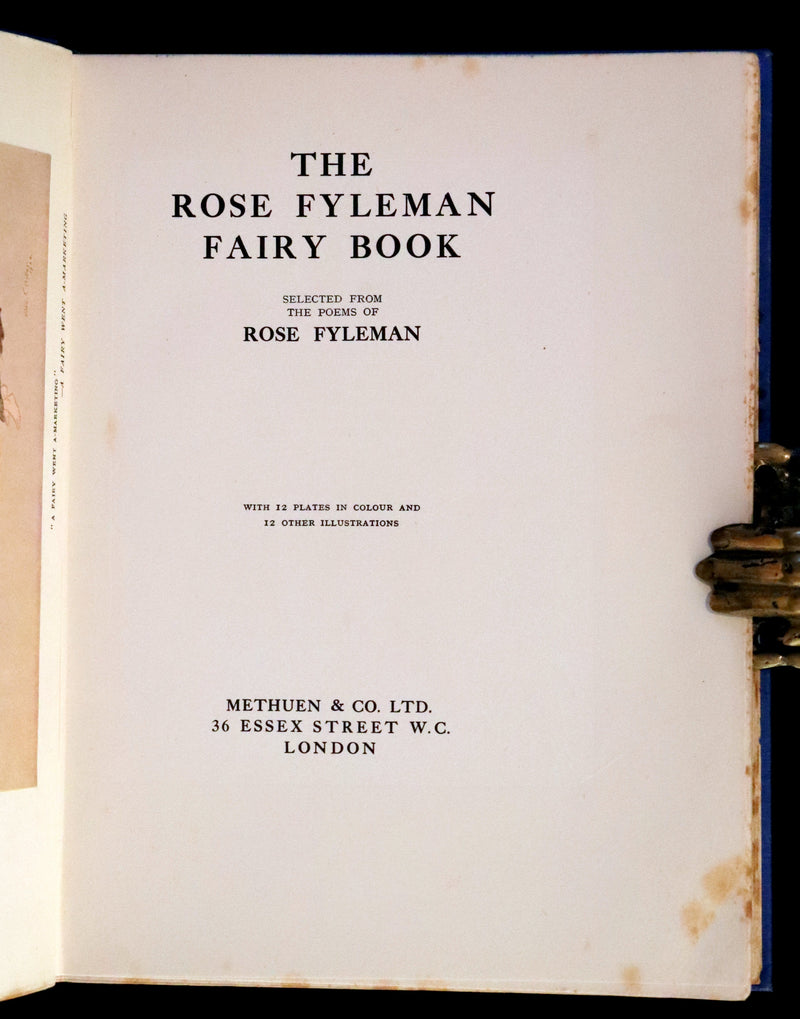 1923 Rare First Edition - The Rose Fyleman Fairy Book Illustrated by Hilda T. Miller.