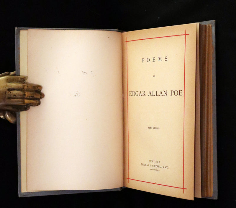1884 Rare Book - Poems by Edgar Allan POE with Memoir (The Raven, Lenore, Fairy-Land, ...)