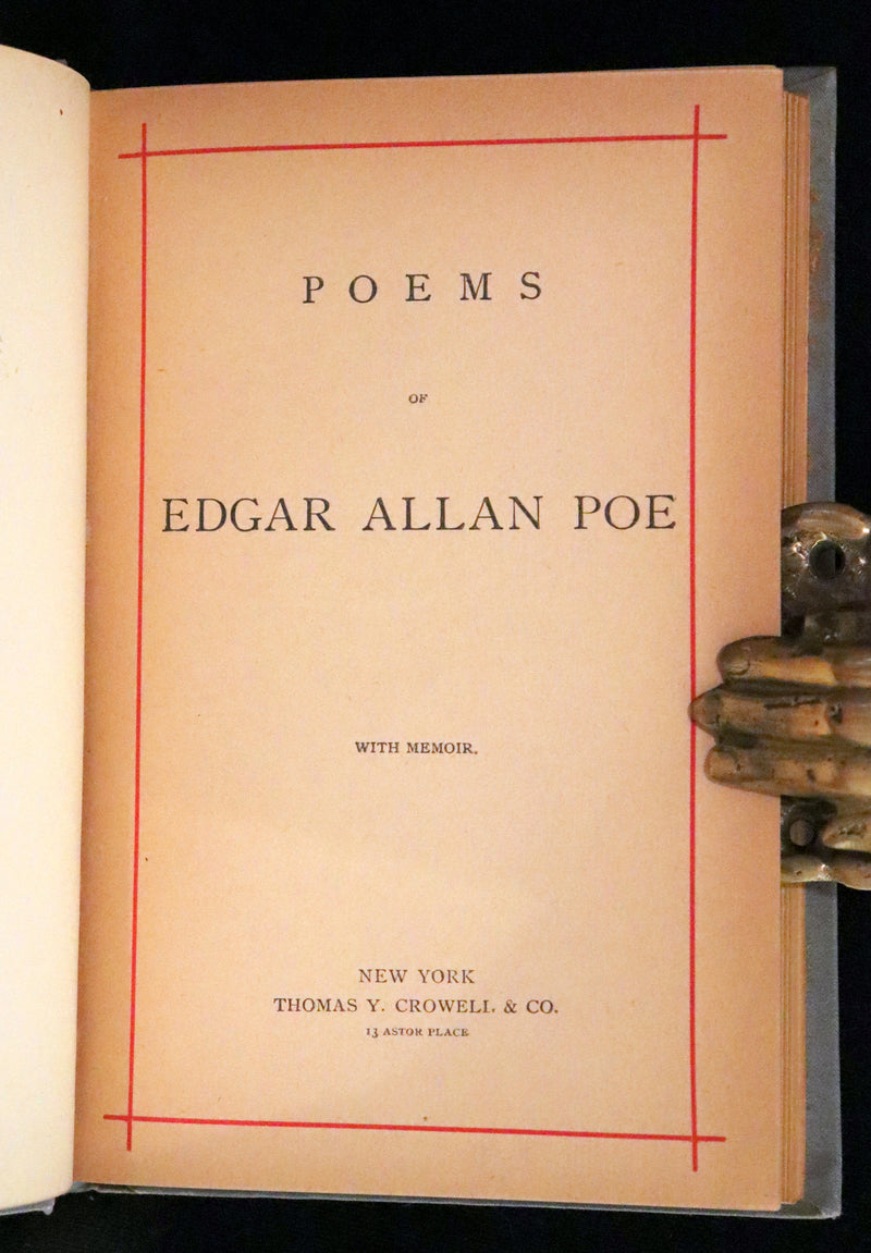 1884 Rare Book - Poems by Edgar Allan POE with Memoir (The Raven, Lenore, Fairy-Land, ...)