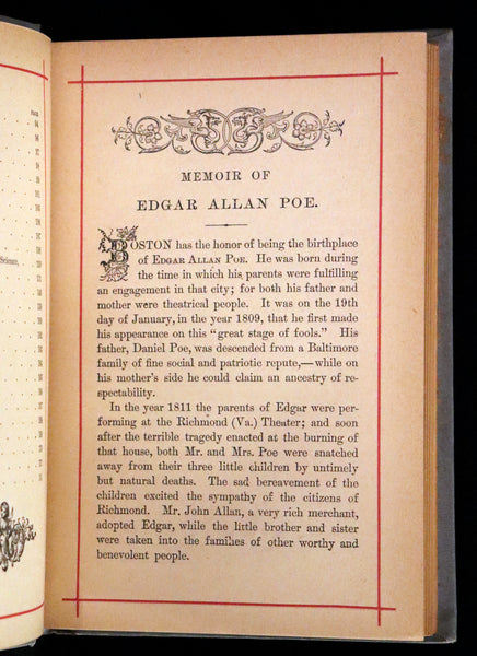 1884 Rare Book - Poems by Edgar Allan POE with Memoir (The Raven, Lenore, Fairy-Land, ...)