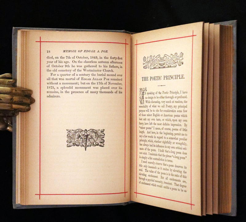 1884 Rare Book - Poems by Edgar Allan POE with Memoir (The Raven, Lenore, Fairy-Land, ...)