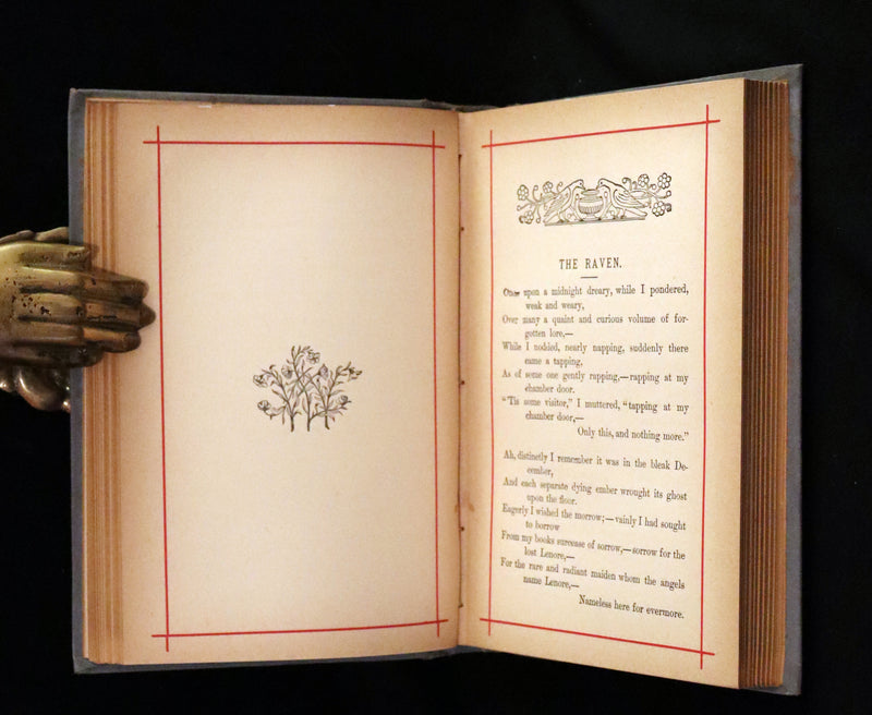 1884 Rare Book - Poems by Edgar Allan POE with Memoir (The Raven, Lenore, Fairy-Land, ...)