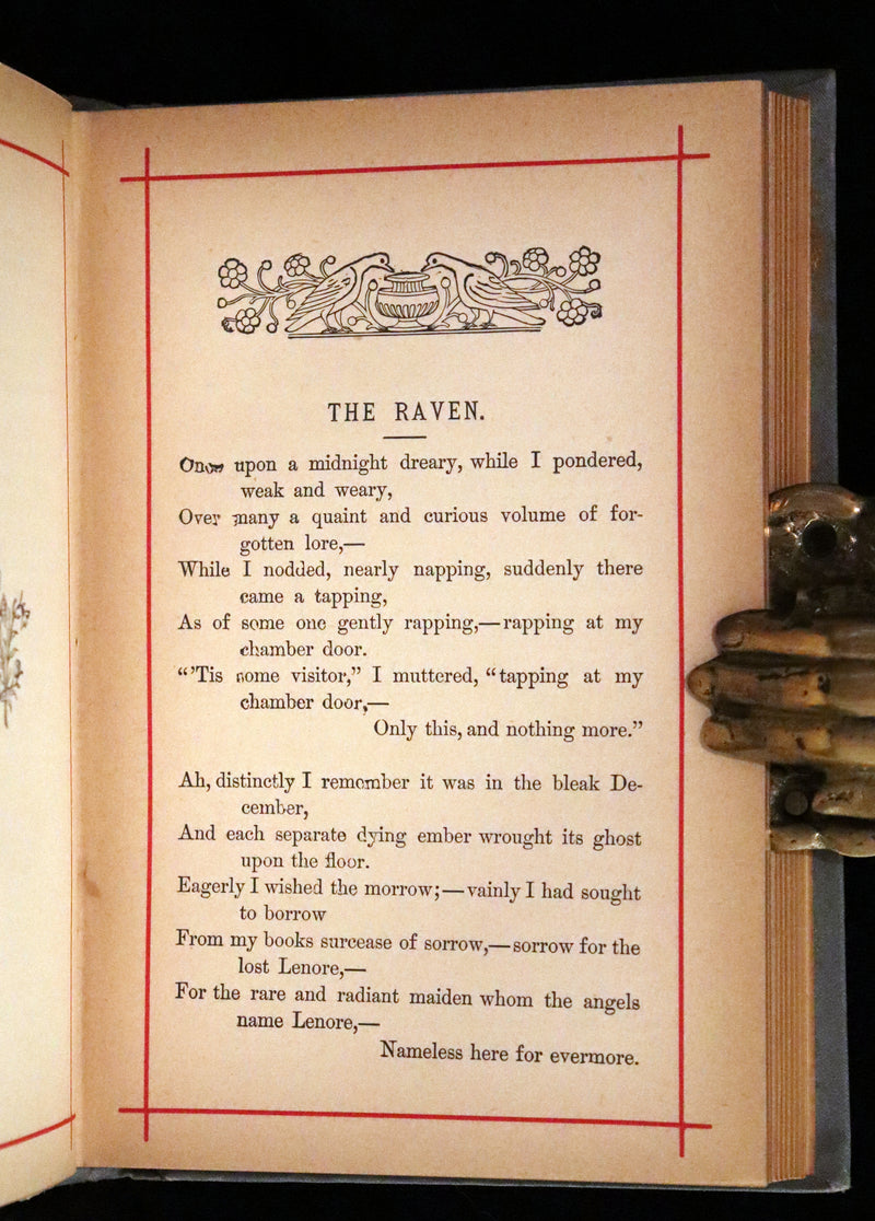 1884 Rare Book - Poems by Edgar Allan POE with Memoir (The Raven, Lenore, Fairy-Land, ...)