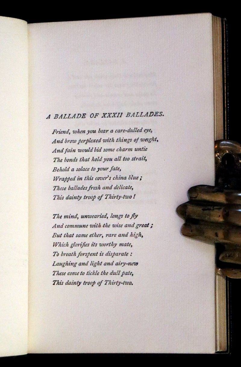 1899 Rare Book bound by Riviere - XXXII Ballades in Blue China, poems by Andrew Lang.