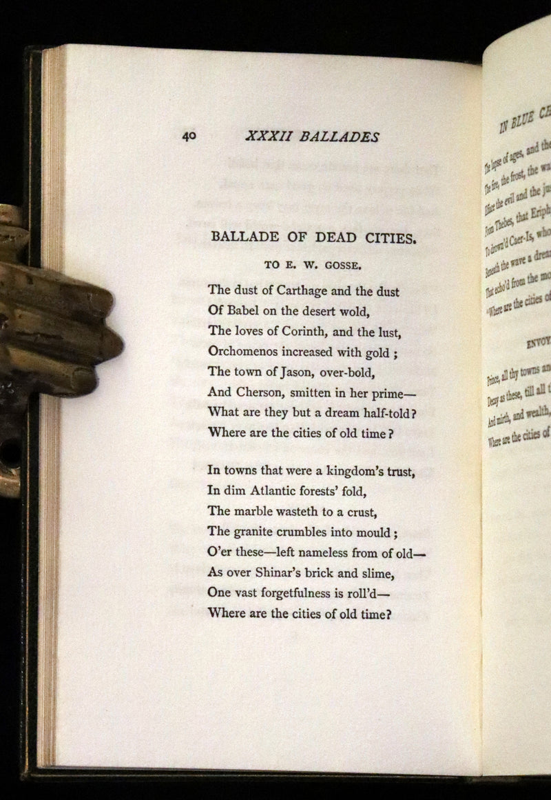 1899 Rare Book bound by Riviere - XXXII Ballades in Blue China, poems by Andrew Lang.