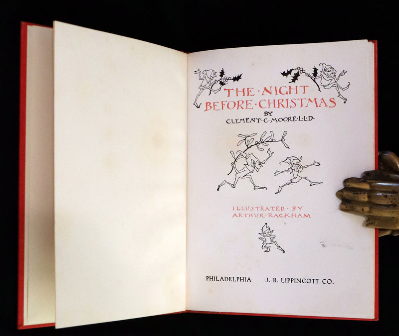 1938 Rare Book Bound by Sangorski - The NIGHT Before CHRISTMAS illustrated by Arthur Rackham.