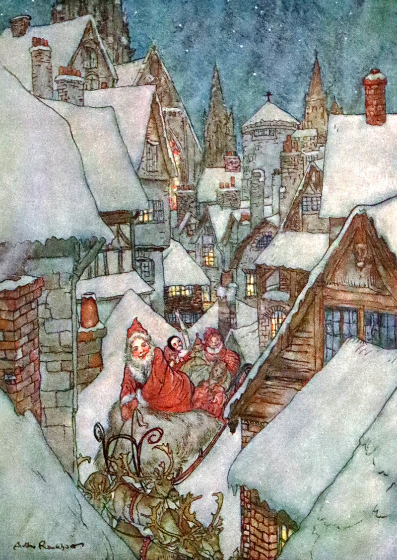 1938 Rare Book Bound by Sangorski - The NIGHT Before CHRISTMAS illustrated by Arthur Rackham.