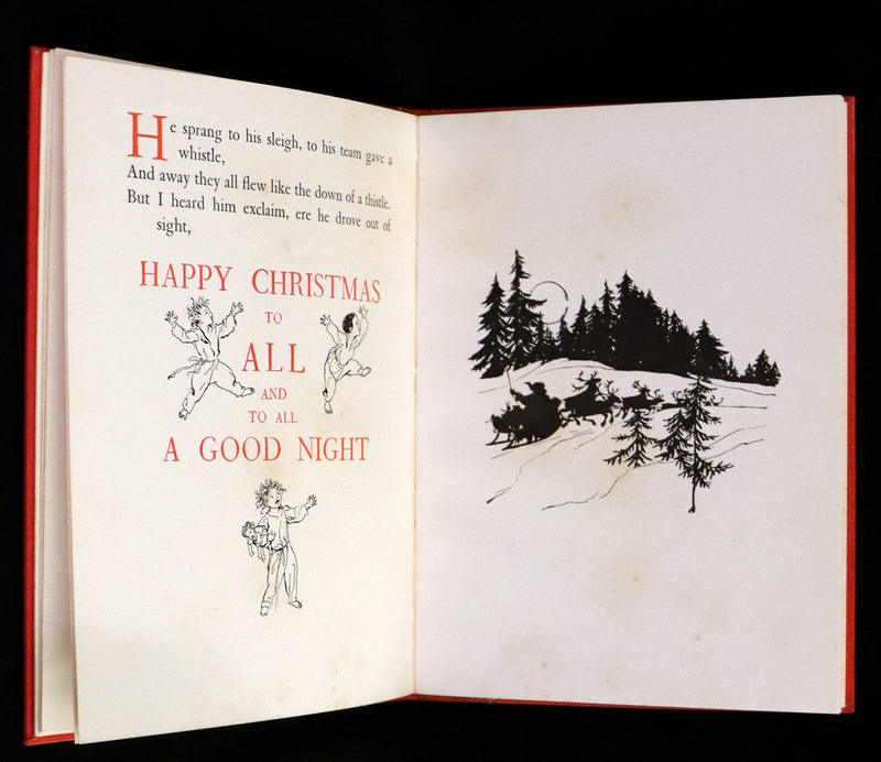 1938 Rare Book Bound by Sangorski - The NIGHT Before CHRISTMAS illustrated by Arthur Rackham.