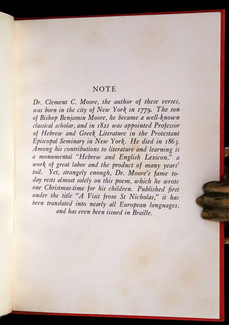 1938 Rare Book Bound by Sangorski - The NIGHT Before CHRISTMAS illustrated by Arthur Rackham.