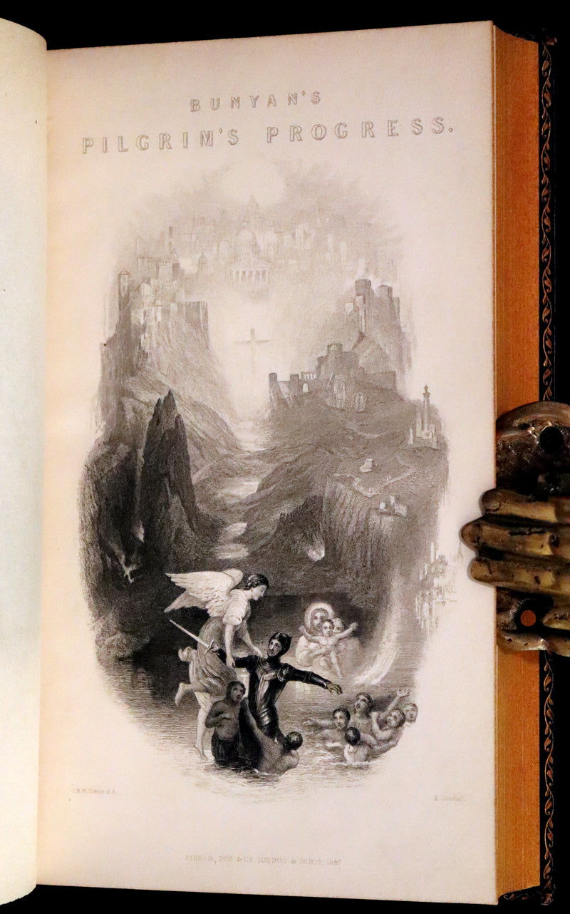1847 Rare Victorian Book - The Pilgrim's Progress by John Bunyan. Illustrated.