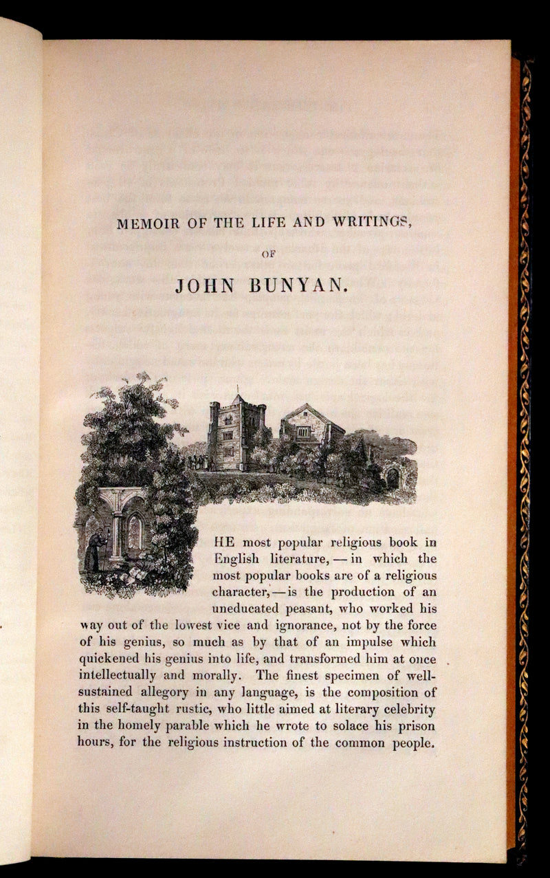 1847 Rare Victorian Book - The Pilgrim's Progress by John Bunyan. Illustrated.