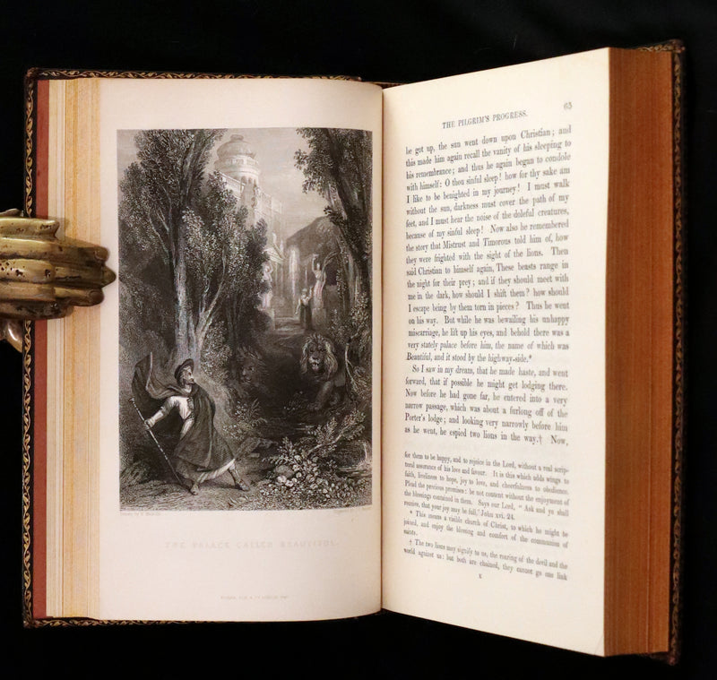 1847 Rare Victorian Book - The Pilgrim's Progress by John Bunyan. Illustrated.