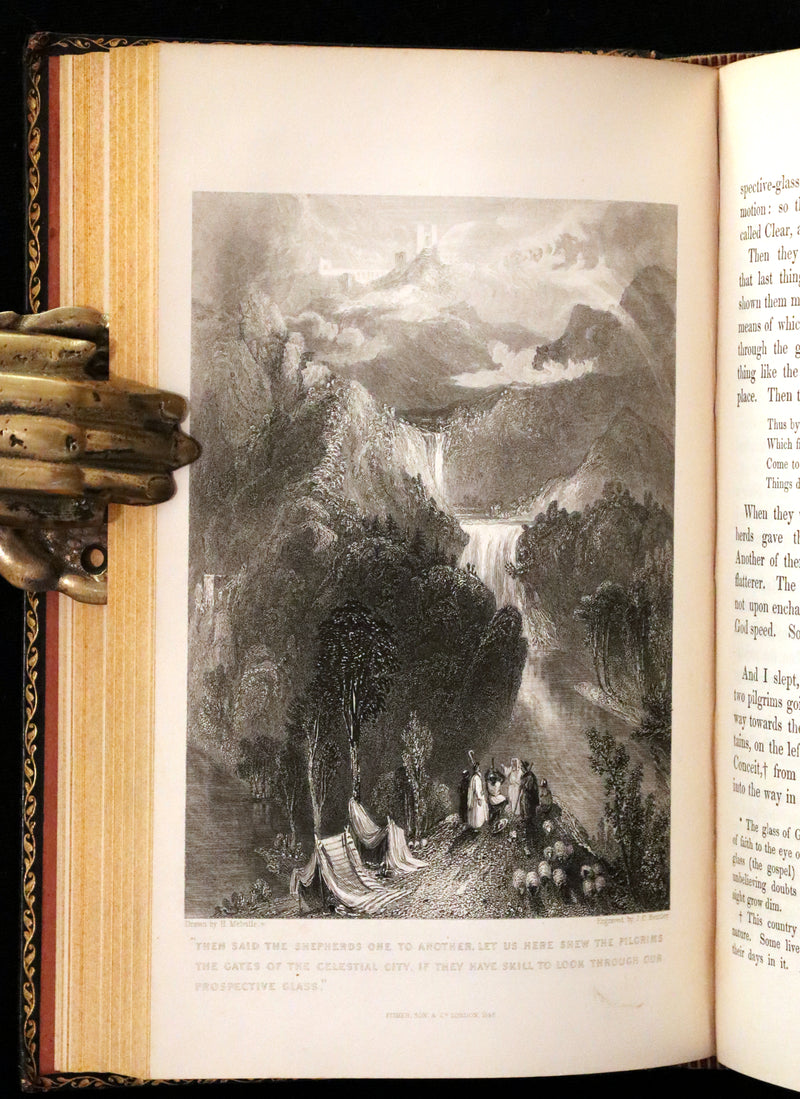 1847 Rare Victorian Book - The Pilgrim's Progress by John Bunyan. Illustrated.