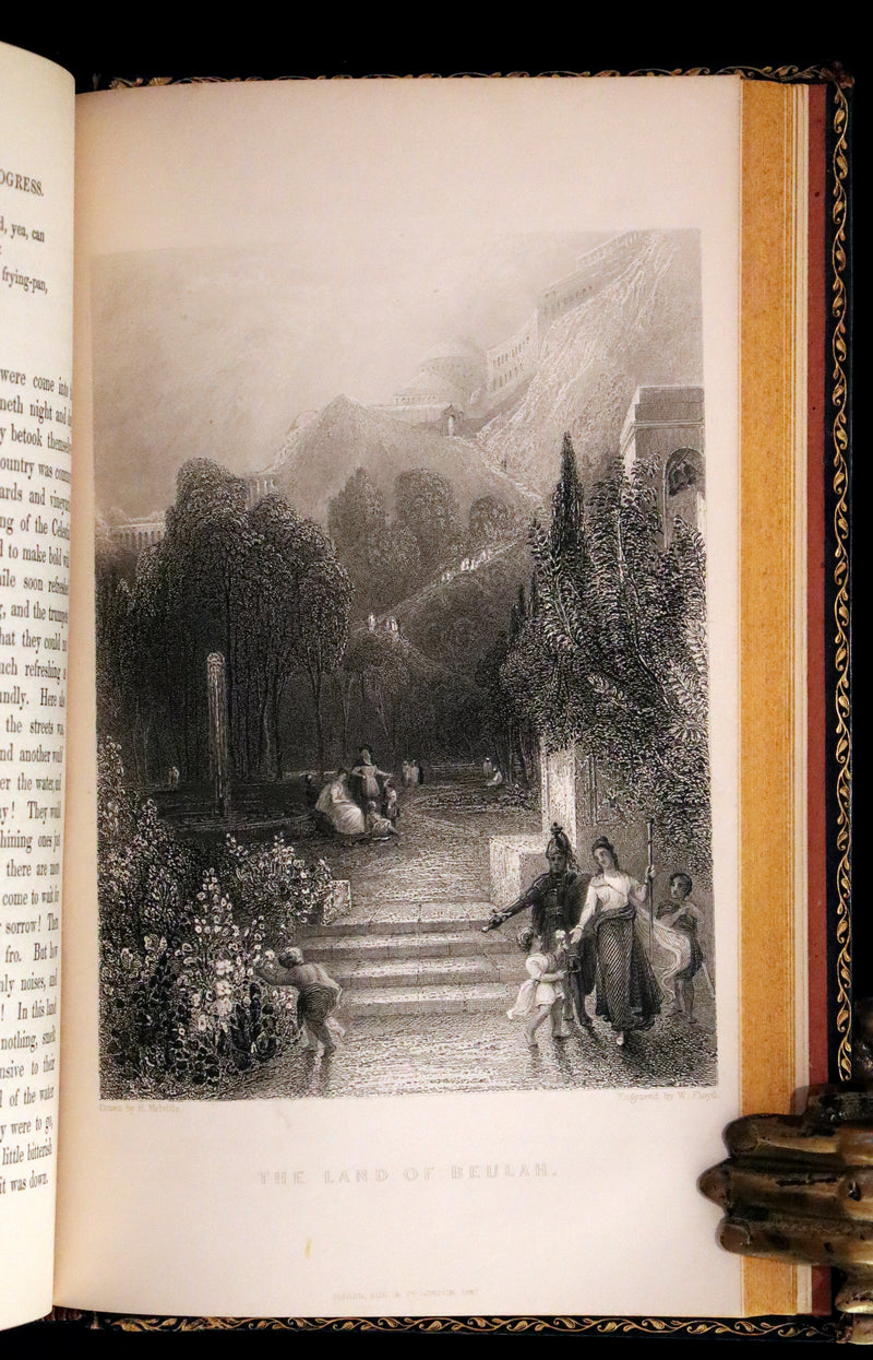 1847 Rare Victorian Book - The Pilgrim's Progress by John Bunyan. Illustrated.