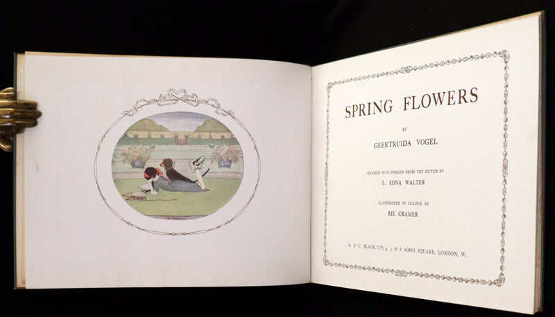 1915 Scarce First English Edition - SPRING FLOWERS by Geertruida Vogel, Illustrated by RIE CRAMER.