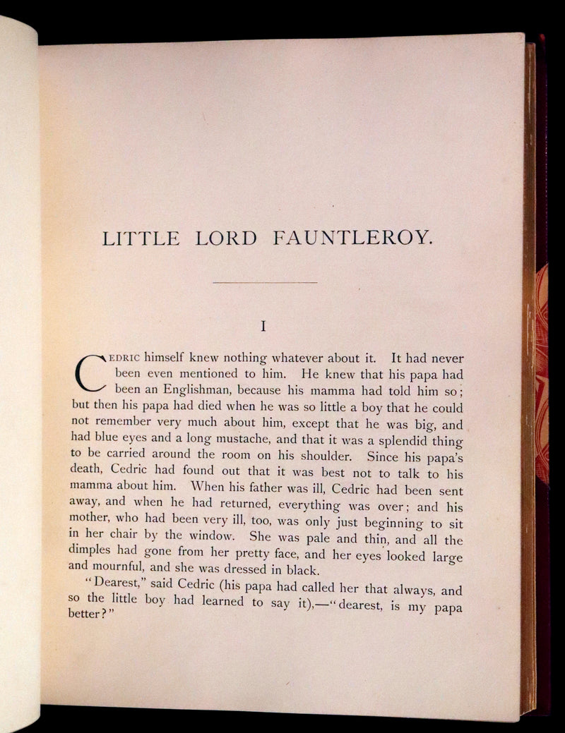 1886 Rare First Edition in a beautiful binding - Little Lord Fauntleroy by Frances Hodgson Burnett. Illustrated.