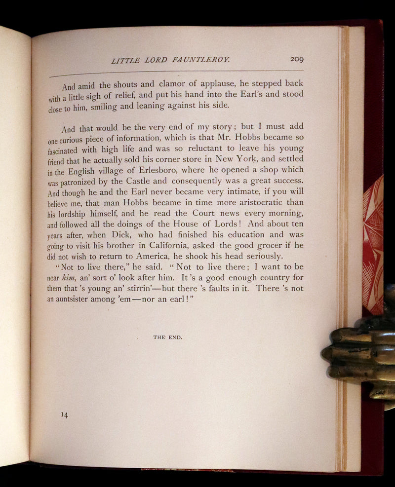 1886 Rare First Edition in a beautiful binding - Little Lord Fauntleroy by Frances Hodgson Burnett. Illustrated.