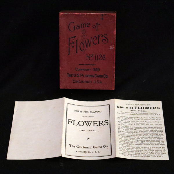 1905 Rare Card Games - The GAME OF FLOWERS  No, 1126 published by The U.S. Playing Card Co. In his Box.