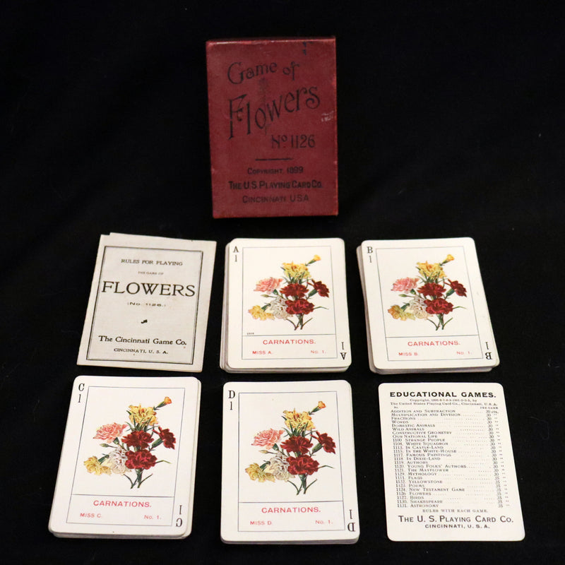 1905 Rare Card Games - The GAME OF FLOWERS  No, 1126 published by The U.S. Playing Card Co. In his Box.