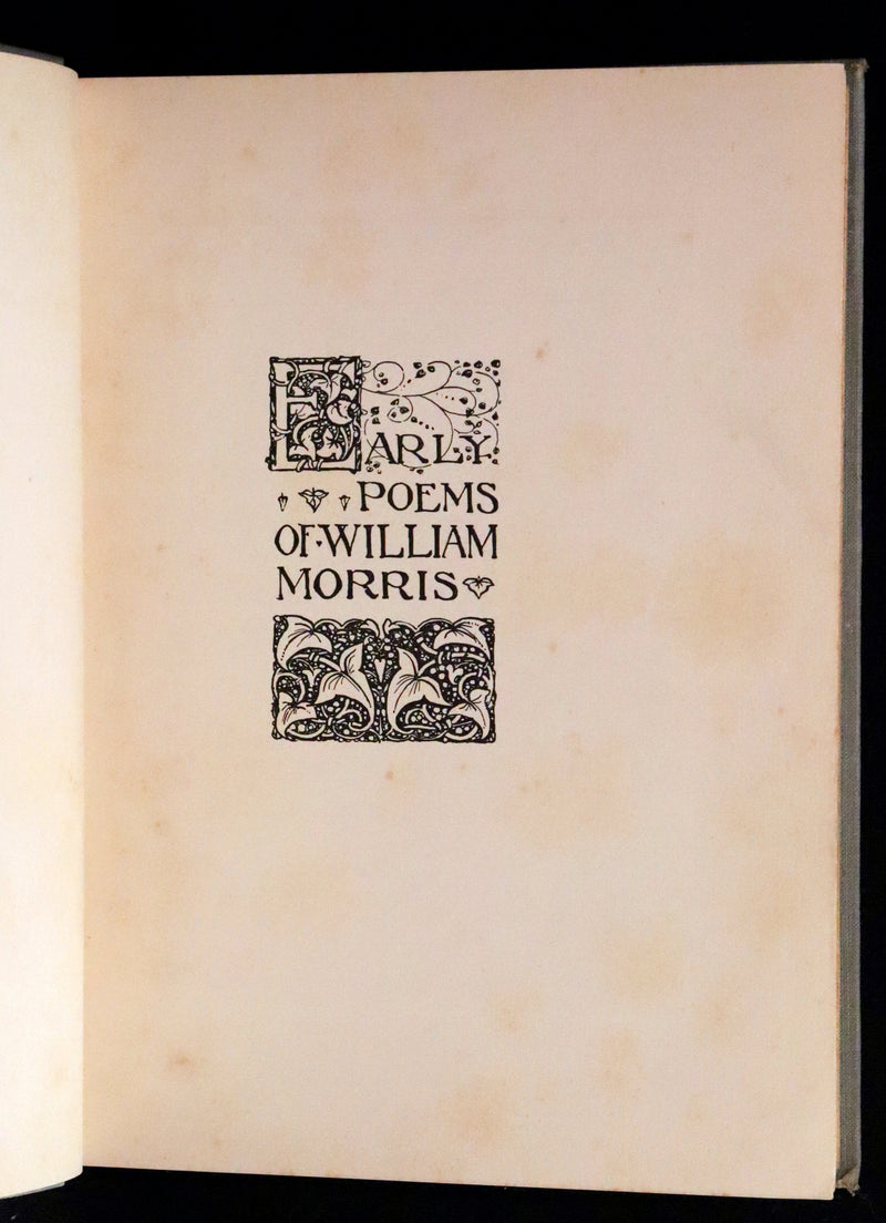 1914 Rare First Edition - Early Poems of William Morris Illustrated by Pre-Raphaelite FLORENCE HARRISON.