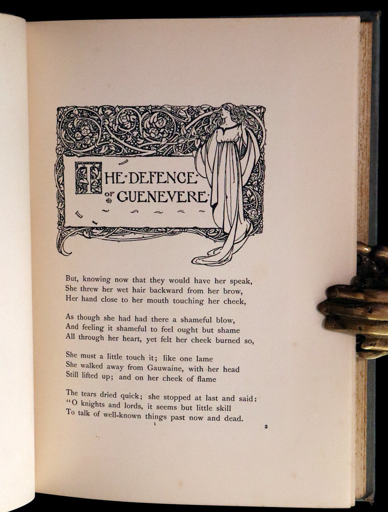 1914 Rare First Edition - Early Poems of William Morris Illustrated by Pre-Raphaelite FLORENCE HARRISON.
