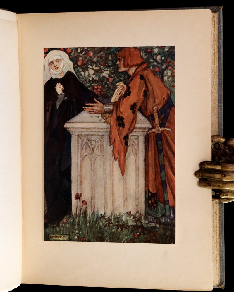 1914 Rare First Edition - Early Poems of William Morris Illustrated by Pre-Raphaelite FLORENCE HARRISON.