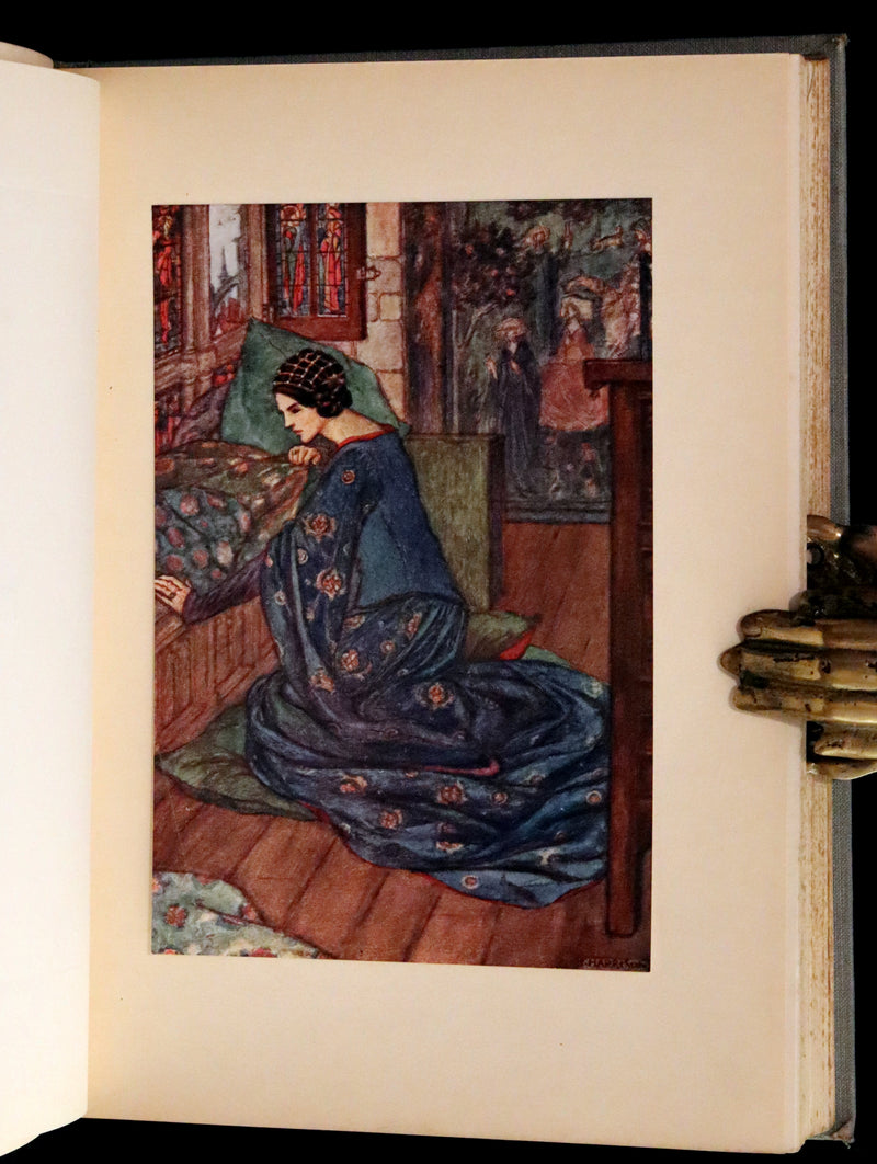 1914 Rare First Edition - Early Poems of William Morris Illustrated by Pre-Raphaelite FLORENCE HARRISON.