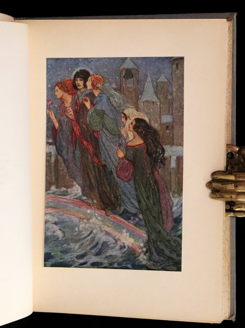 1914 Rare First Edition - Early Poems of William Morris Illustrated by Pre-Raphaelite FLORENCE HARRISON.