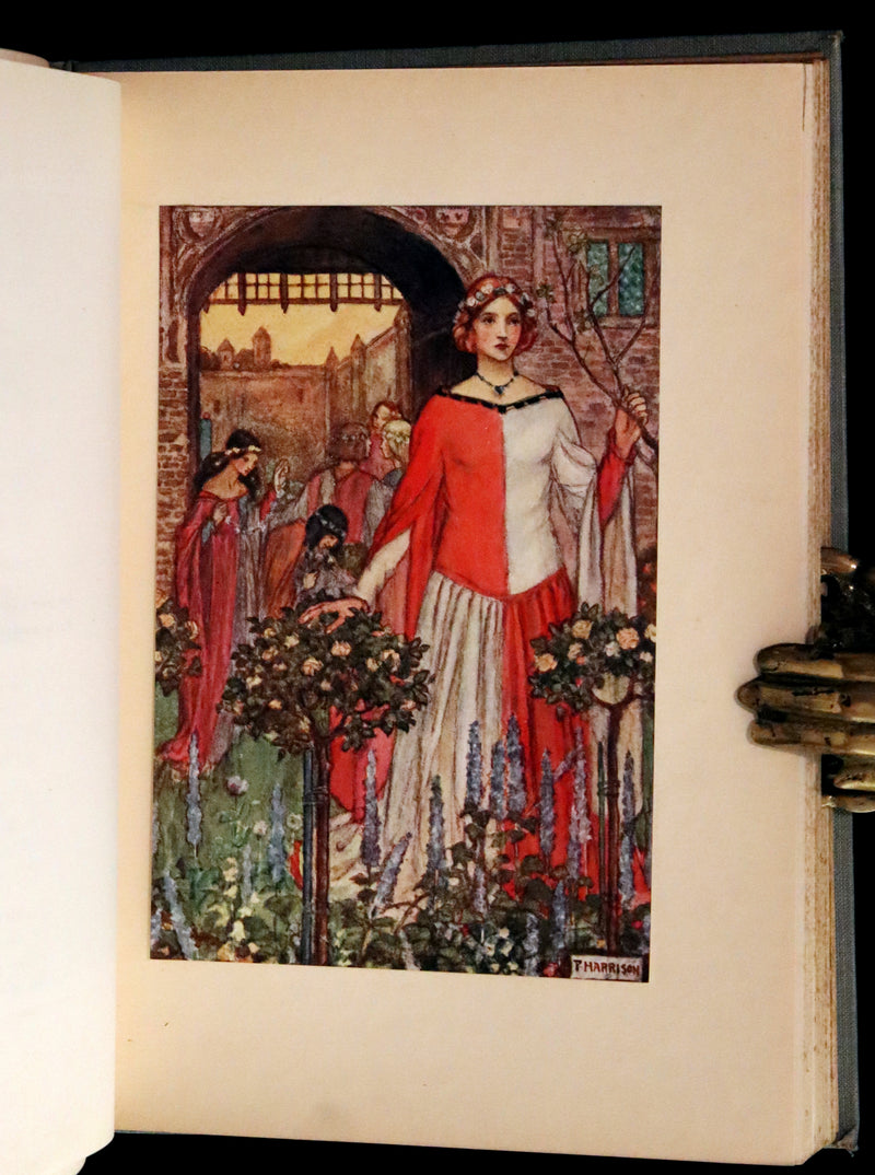 1914 Rare First Edition - Early Poems of William Morris Illustrated by Pre-Raphaelite FLORENCE HARRISON.