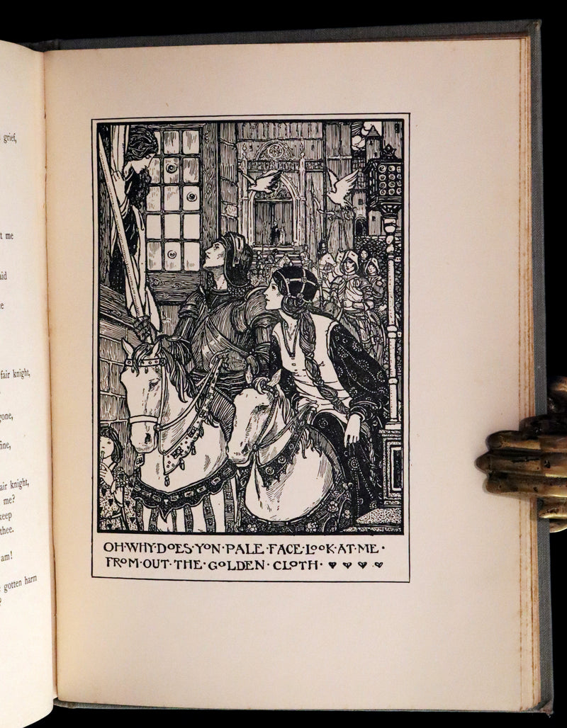 1914 Rare First Edition - Early Poems of William Morris Illustrated by Pre-Raphaelite FLORENCE HARRISON.