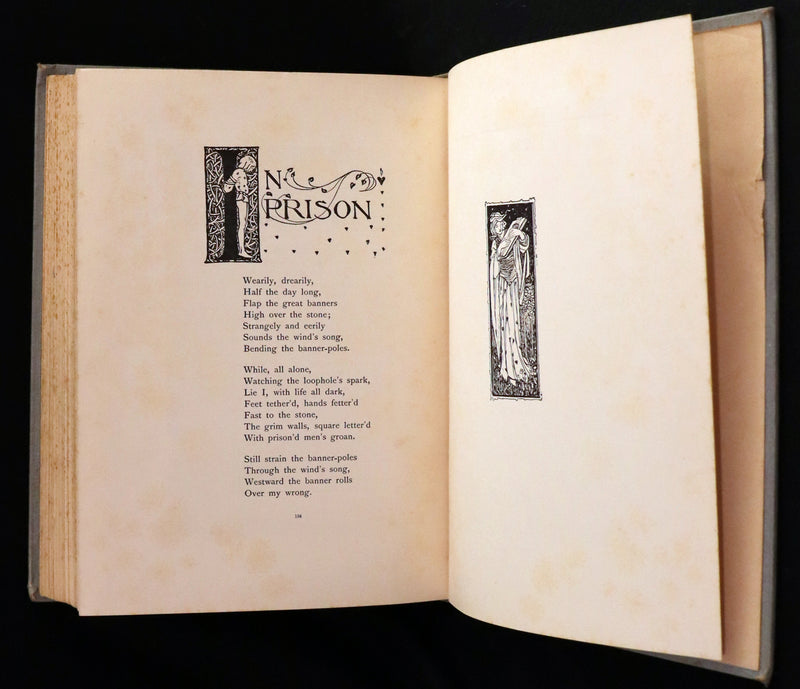 1914 Rare First Edition - Early Poems of William Morris Illustrated by Pre-Raphaelite FLORENCE HARRISON.