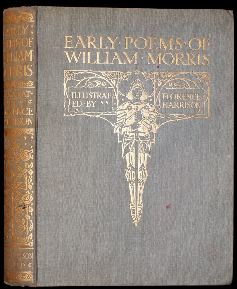 1914 Rare First Edition - Early Poems of William Morris Illustrated by Pre-Raphaelite FLORENCE HARRISON.