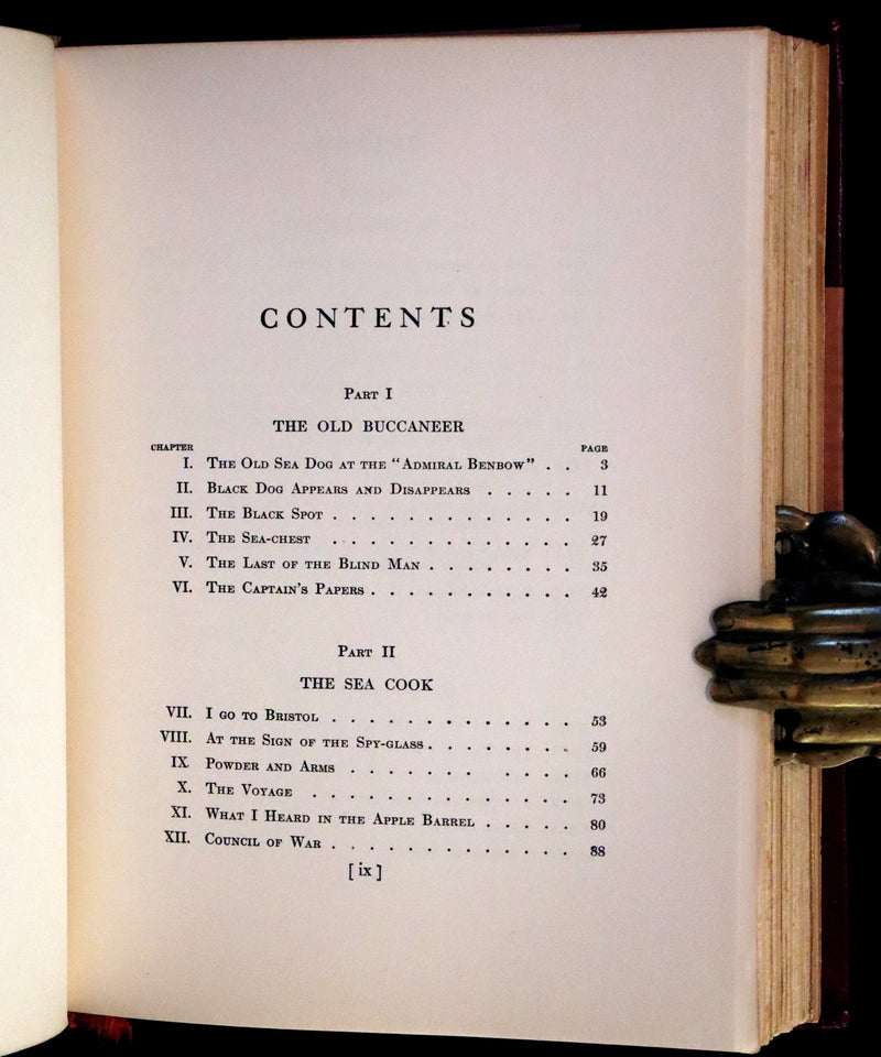 1926 Rare Morocco Binding - TREASURE ISLAND by Stevenson. Illustrated by N. C. Wyeth.