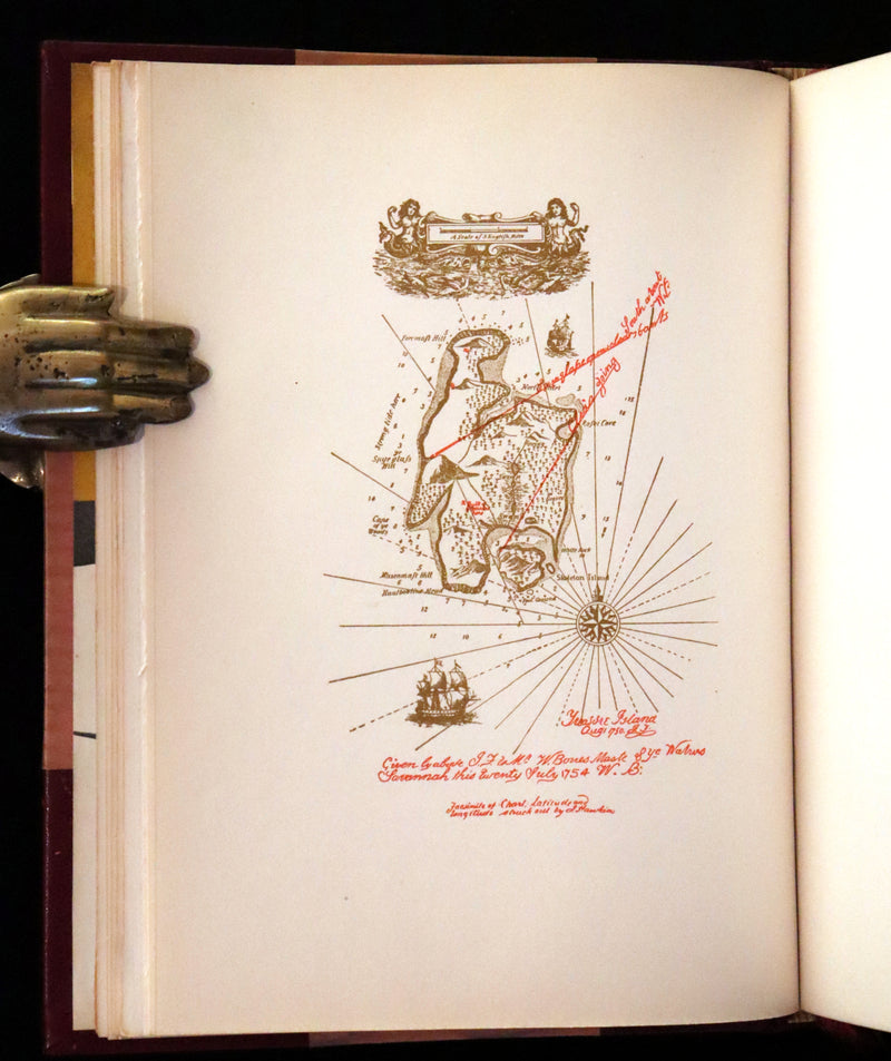 1926 Rare Morocco Binding - TREASURE ISLAND by Stevenson. Illustrated by N. C. Wyeth.
