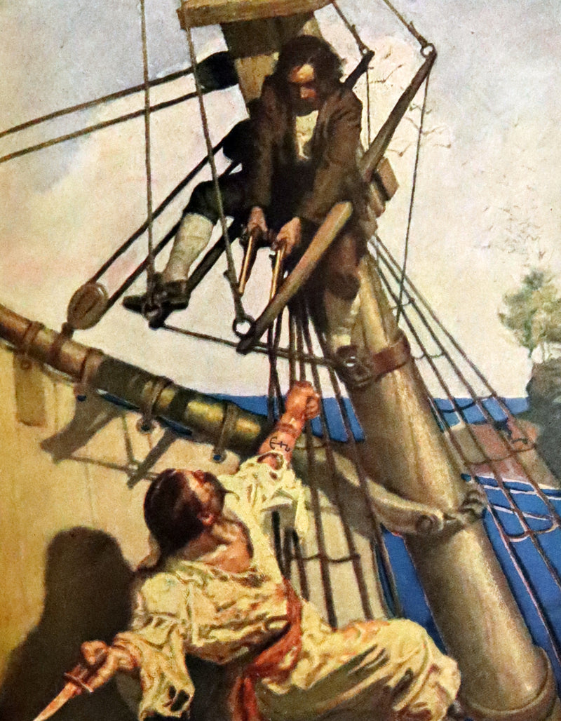 1926 Rare Morocco Binding - TREASURE ISLAND by Stevenson. Illustrated by N. C. Wyeth.