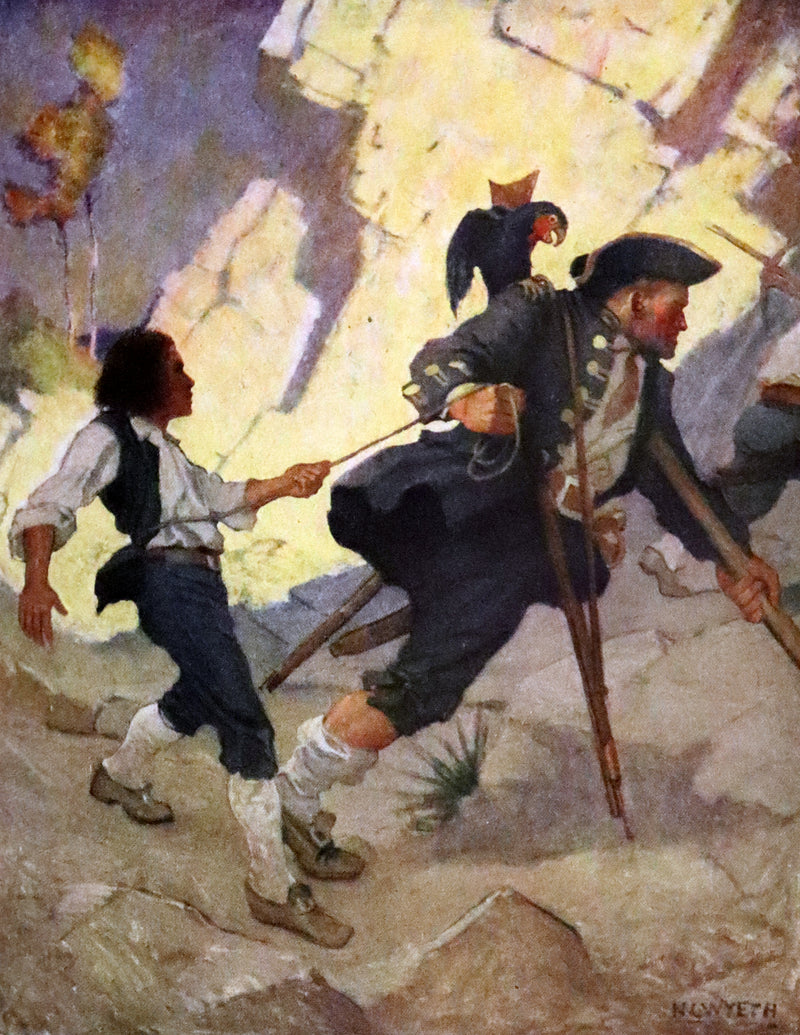 1926 Rare Morocco Binding - TREASURE ISLAND by Stevenson. Illustrated by N. C. Wyeth.