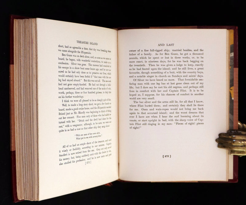 1926 Rare Morocco Binding - TREASURE ISLAND by Stevenson. Illustrated by N. C. Wyeth.