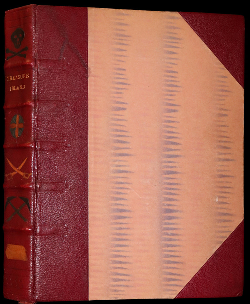 1926 Rare Morocco Binding - TREASURE ISLAND by Stevenson. Illustrated by N. C. Wyeth.
