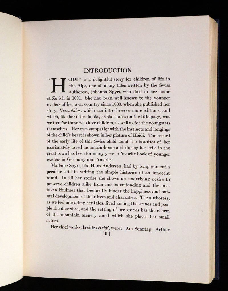 1922 Rare First Edition - HEIDI by Johanna Spyri illustrated by Jessie Willcox Smith.