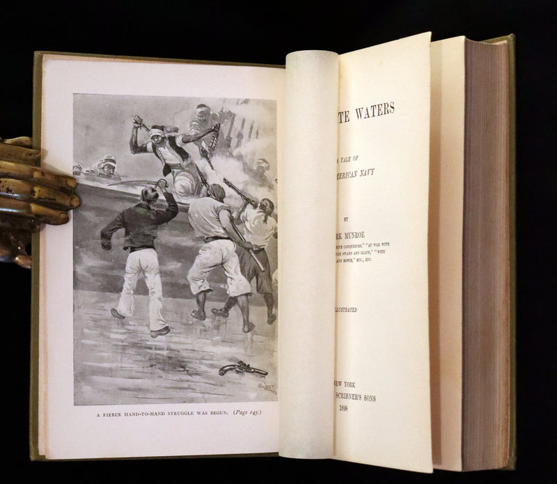 1898 Rare First Edition - In Pirate Waters, A Tale of the American Navy by Kirk Munroe. Illustrated.
