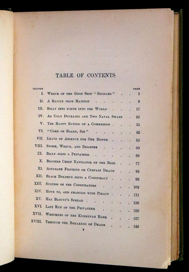 1898 Rare First Edition - In Pirate Waters, A Tale of the American Navy by Kirk Munroe. Illustrated.