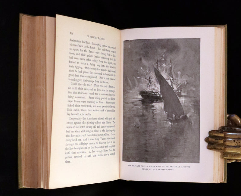 1898 Rare First Edition - In Pirate Waters, A Tale of the American Navy by Kirk Munroe. Illustrated.