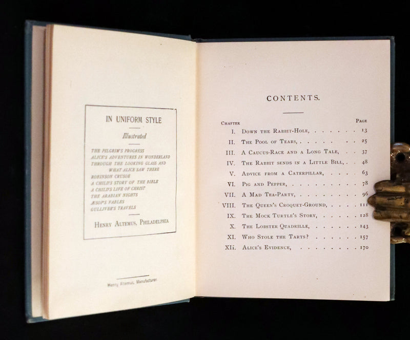 1895 Rare Altemus Edition - Alice's Adventures in Wonderland by Lewis Carroll.