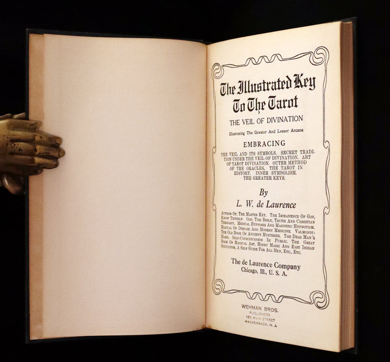 1918 Rare First Edition - The Illustrated KEY to the TAROT, The Veil of Divination by de Laurence.
