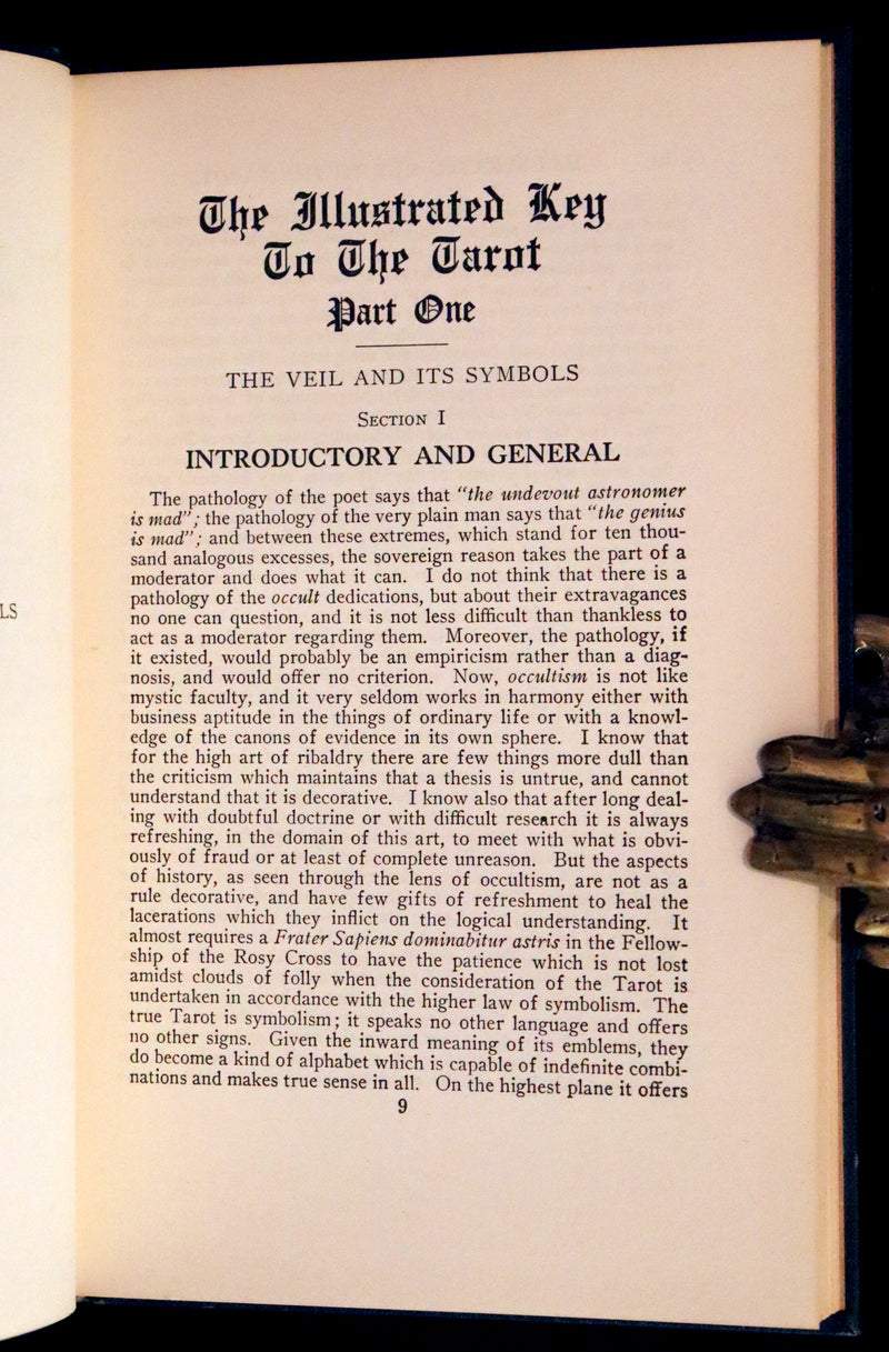 1918 Rare First Edition - The Illustrated KEY to the TAROT, The Veil of Divination by de Laurence.