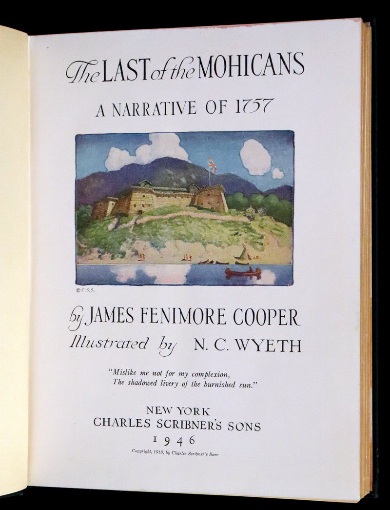 1946 Edition in a scarce dust jacket- The LAST OF THE MOHICANS illustrated by N. C. Wyeth.