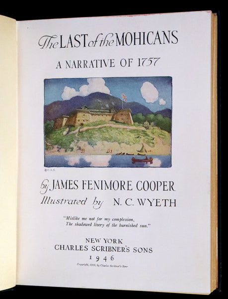 1946 Edition in a scarce dust jacket- The LAST OF THE MOHICANS illustrated by N. C. Wyeth.