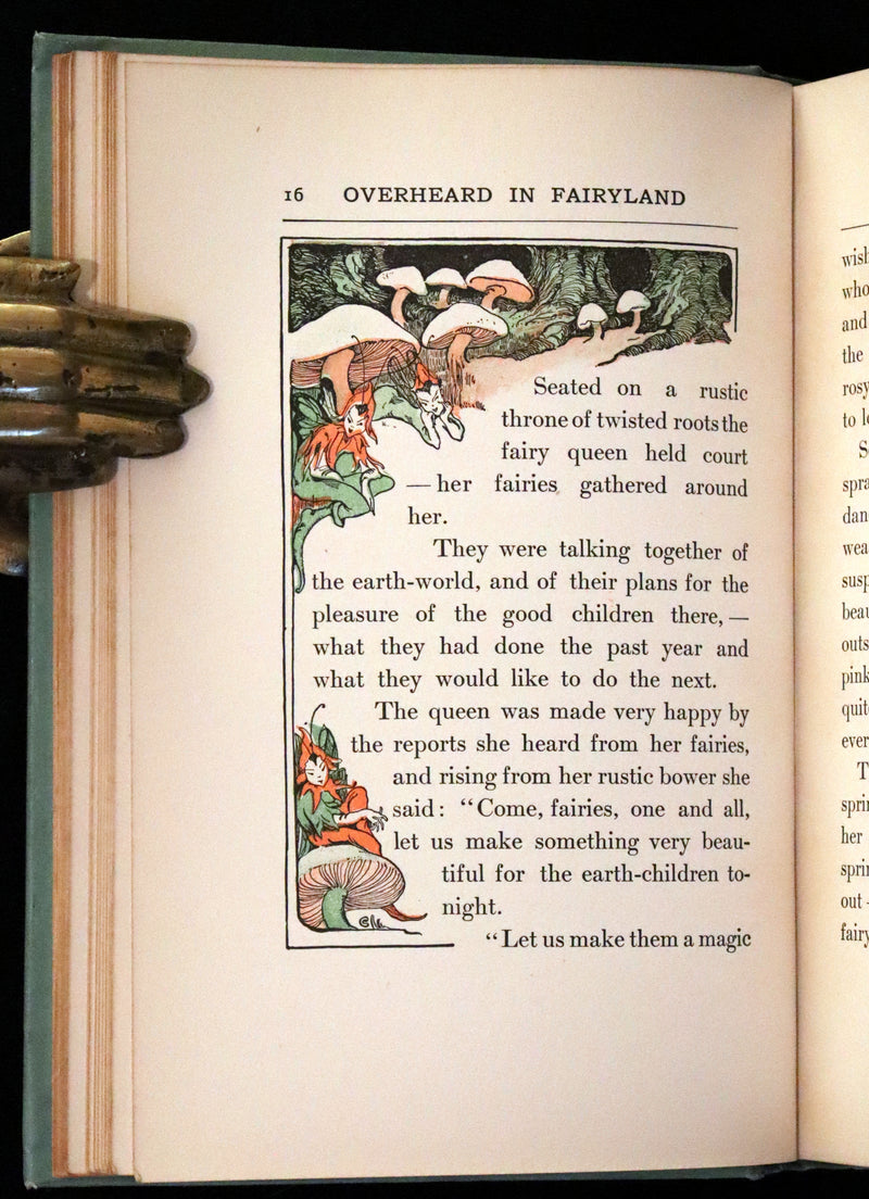 1909 Scarce First Edition - Overheard in Fairyland by Madge A. Bigham Illustrated by Ruth Sypherd Clements.